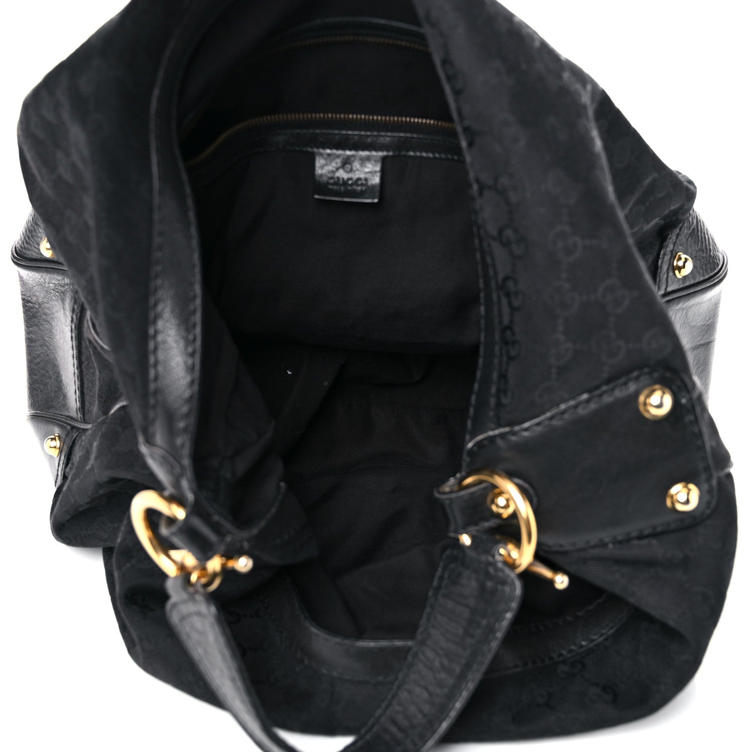 Gucci Monogram Large Jockey Hobo Black 2 of 25
