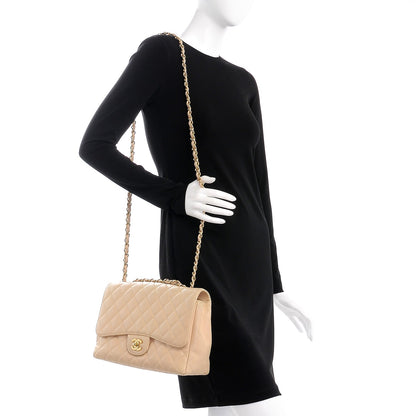 Chanel Caviar Quilted Jumbo Single Flap Beige Clair 2 of 11