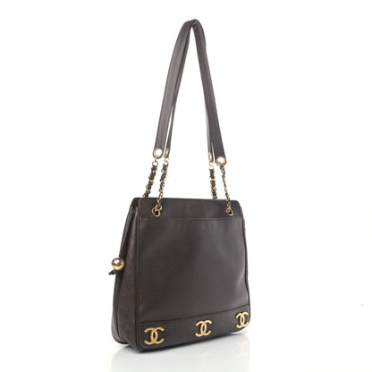 Chanel Caviar CC Shoulder Bag Dark Brown 2 of 11