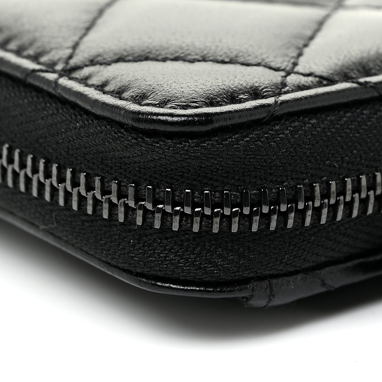 Lambskin Quilted Zip Coin Purse So Black