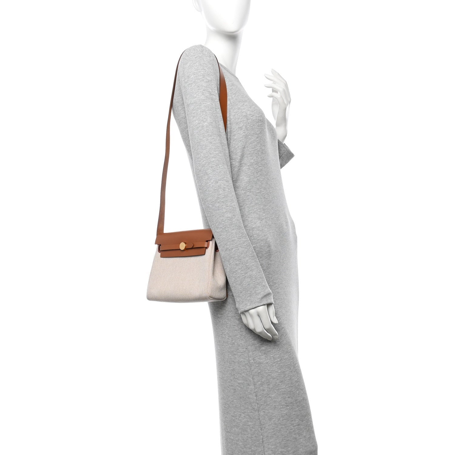 Hermes Military Toile Vache Hunter Herbag Zip Retourne 20 Ecru Beige Fauve 2 of 7