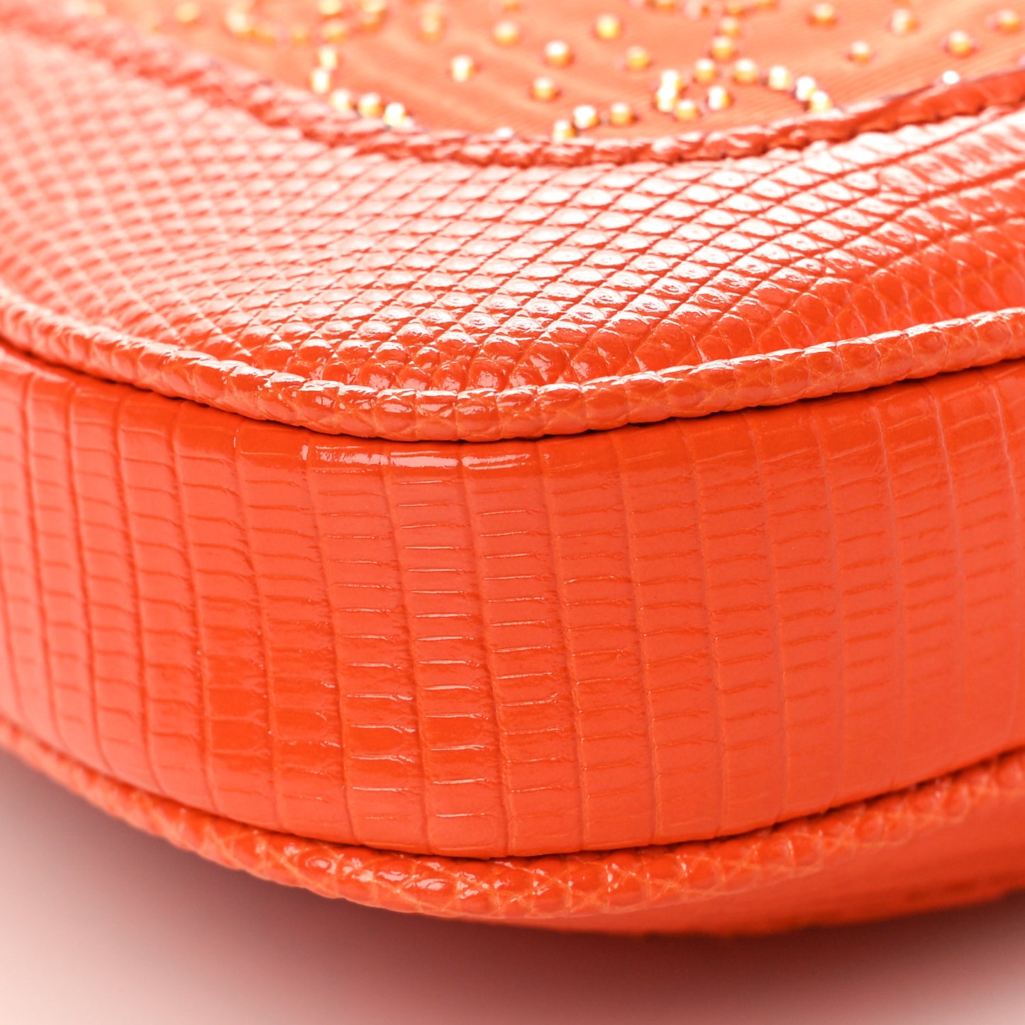 Canvas Lizard Crystal GG Monogram Mini Jackie 1961 Orange