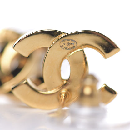 Chanel Metal CC Paris Button Stud Earrings Gold 3 of 3