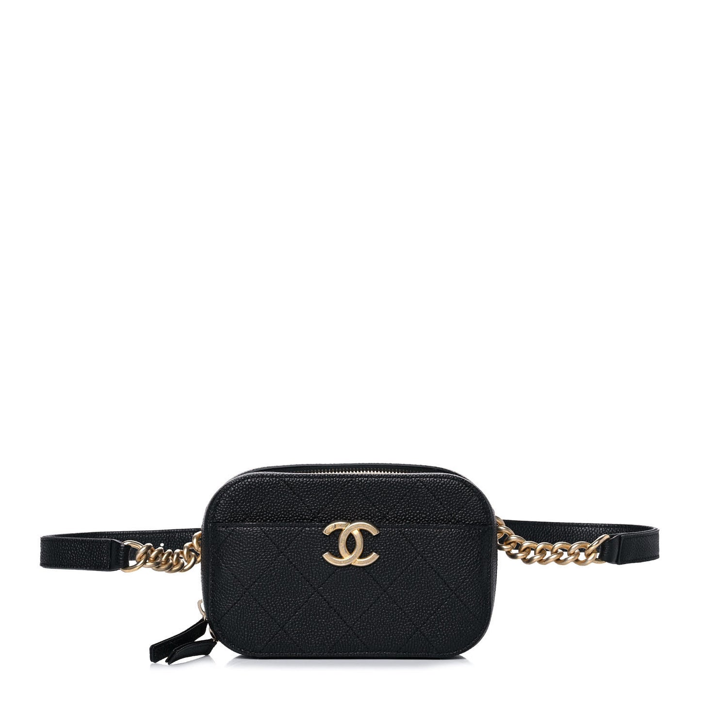 Caviar Quilted Waist Bag Black