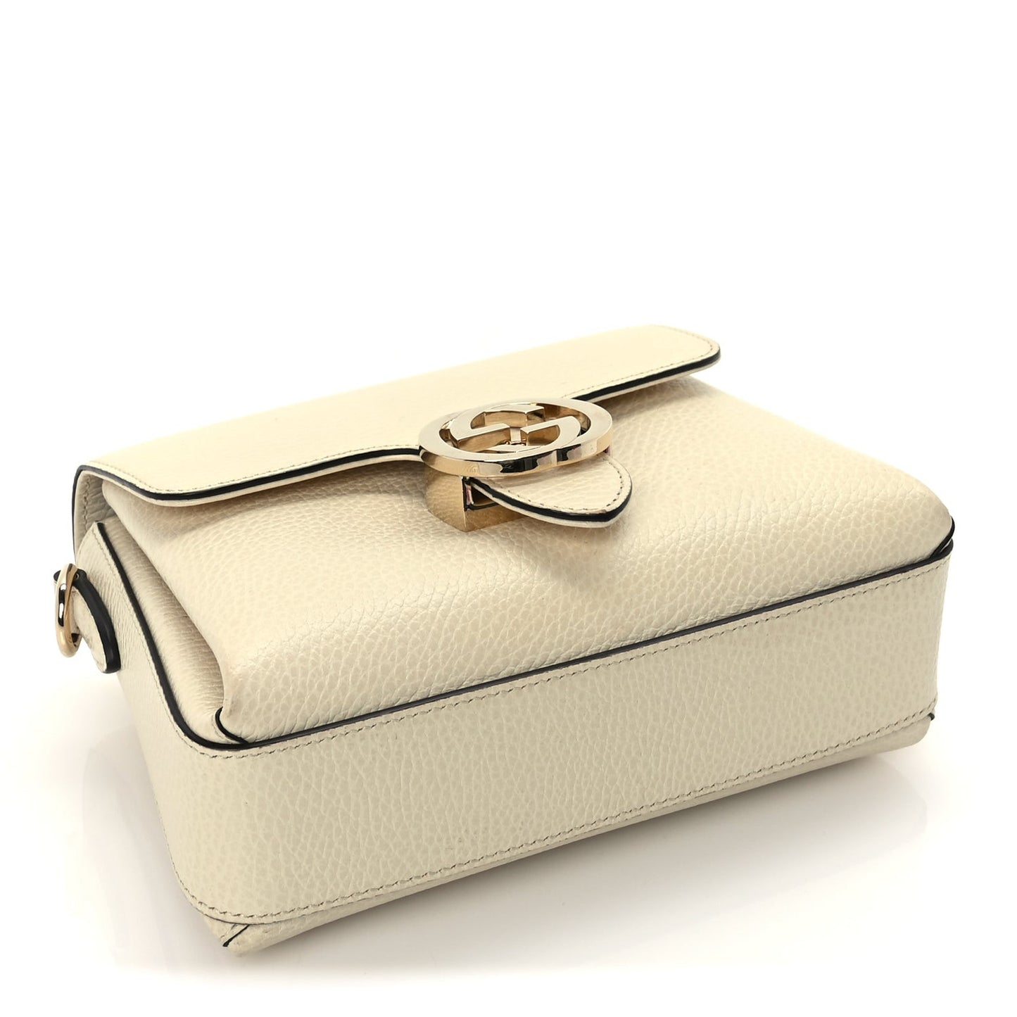 Dollar Calfskin Interlocking G Crossbody Bag Mystic White