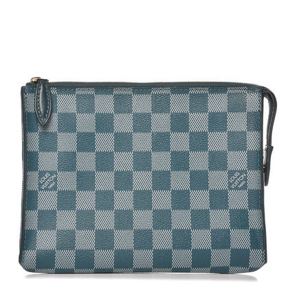 Louis Vuitton Damier Couleurs Element Clutch Cyan 1 of 9