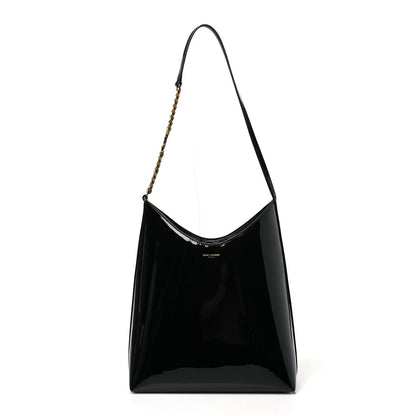 Saint Laurent Patent Calfskin Rendez-Vous Hobo Black 1 of 7