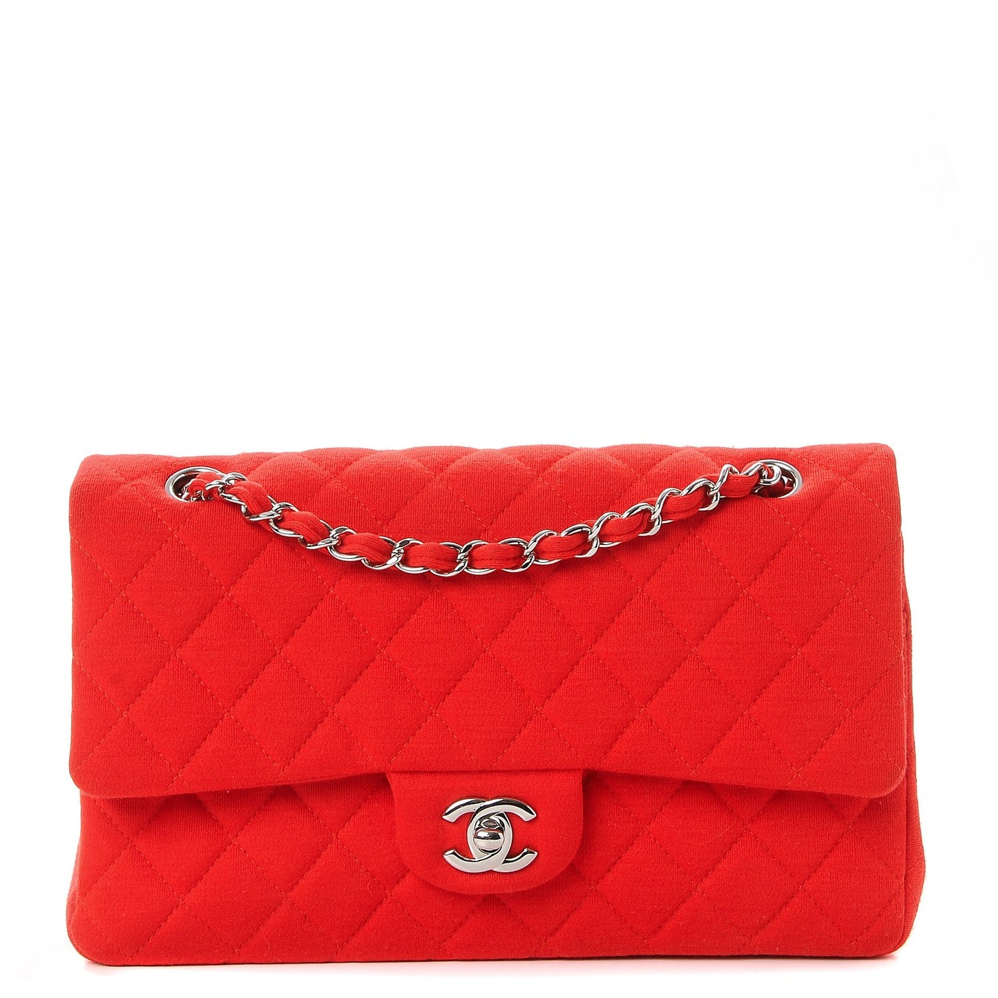 Jersey Quilted Medium Double Flap Red