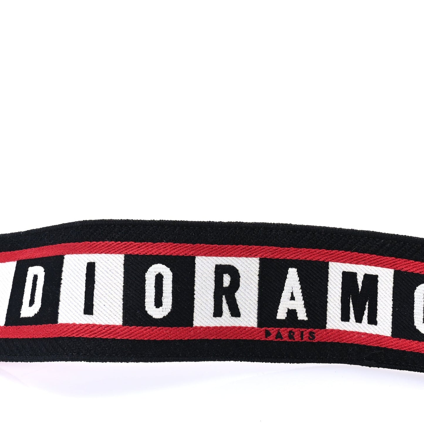 Canvas Embroidered Dioramour Shoulder Strap  Black Red White