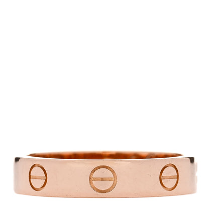 Cartier 18K Pink Gold Diamond 4mm LOVE Wedding Band Ring 53 6.5 3 of 5