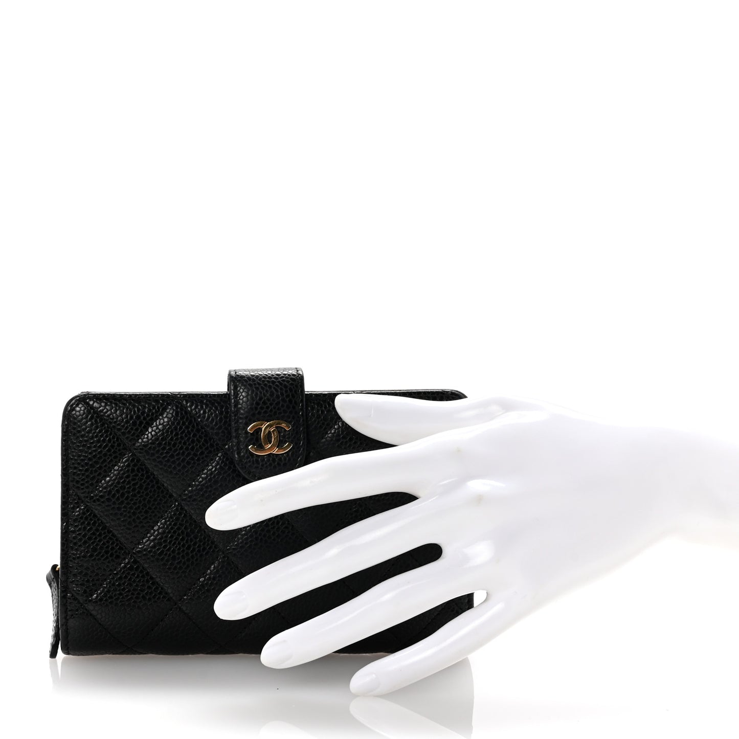 Caviar Quilted CC French Wallet Black