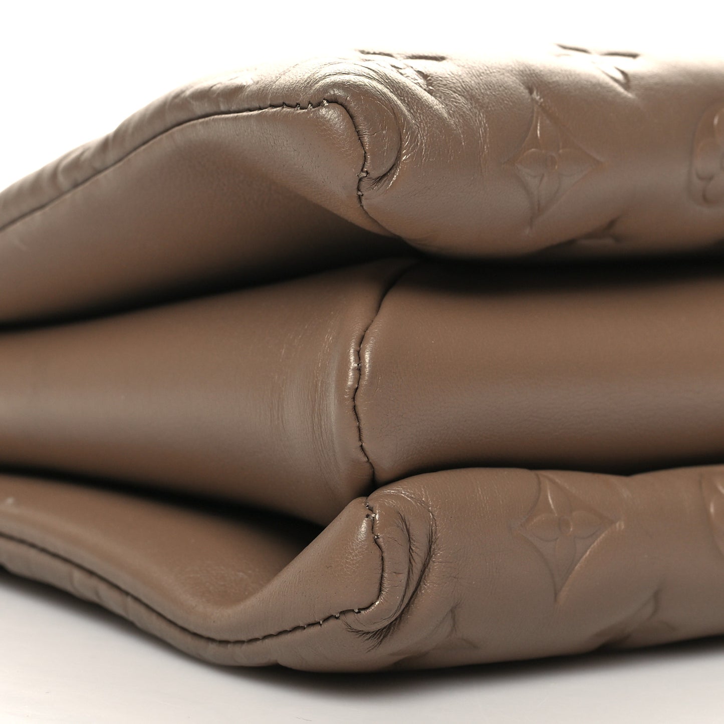 Lambskin Embossed Monogram Coussin PM Taupe