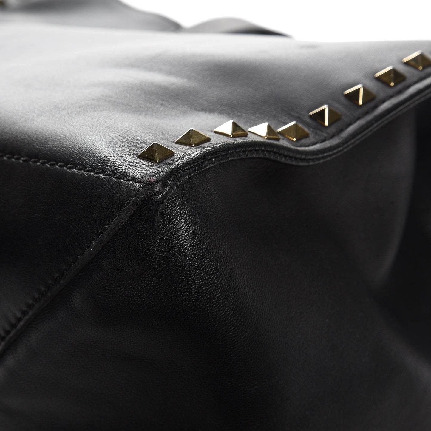 Nappa Medium Rockstud Soft Tote Black