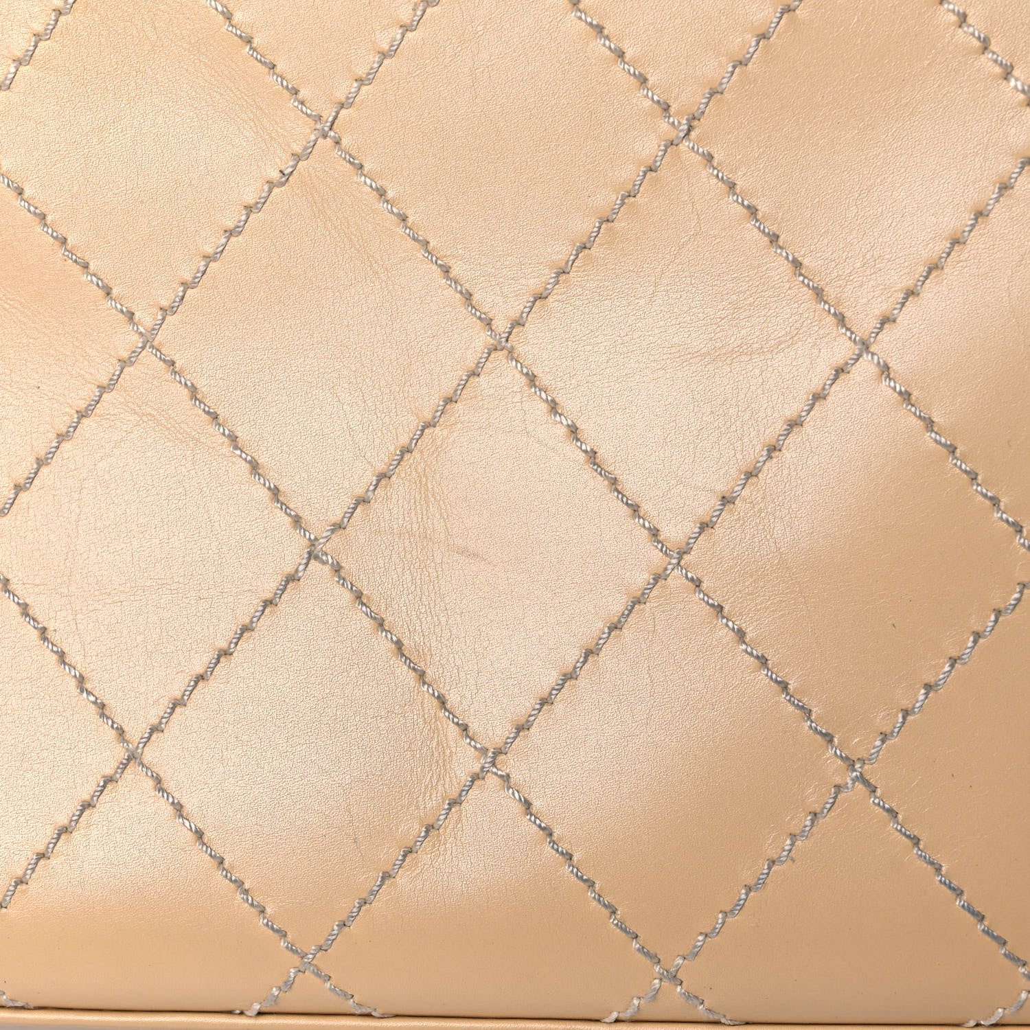 Chanel Calfskin Stitched Shoulder Bag Beige 15 of 16