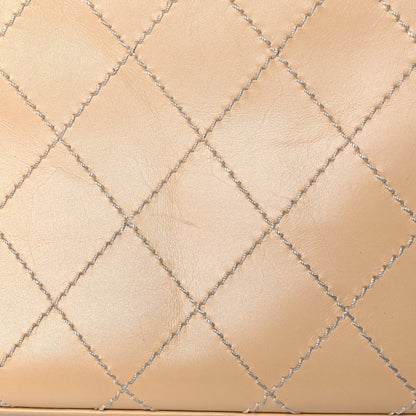Chanel Calfskin Stitched Shoulder Bag Beige 15 of 16