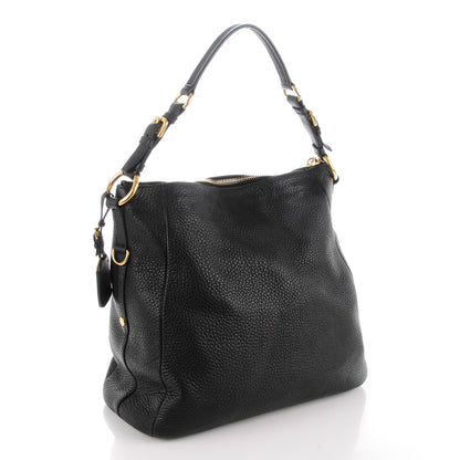 Prada Deerskin Shoulder Bag Black 3 of 8