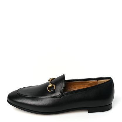 Gucci Calfskin Womens Jordaan Loafers 37.5 Black 1 of 9
