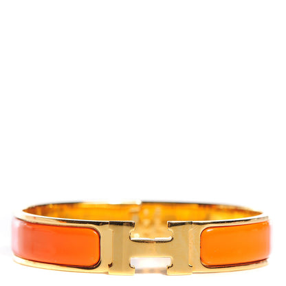 Hermes Enamel Narrow Clic Clac H Bracelet Orange 1 of 6