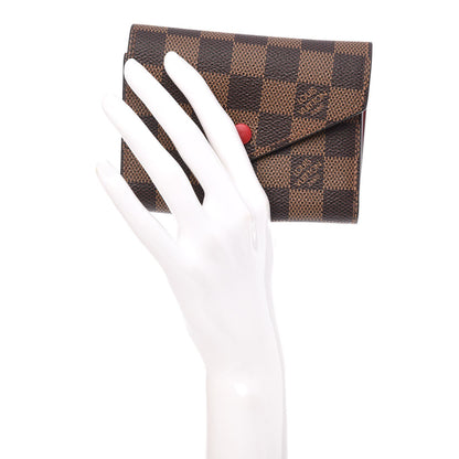 Louis Vuitton Damier Ebene Victorine Wallet Red 2 of 7