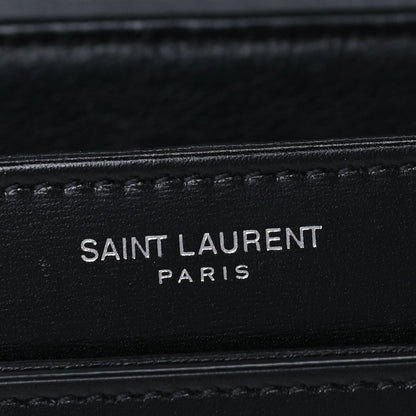 Saint Laurent Box Calfskin Monogram Medium Solferino Satchel  Black 5 of 7