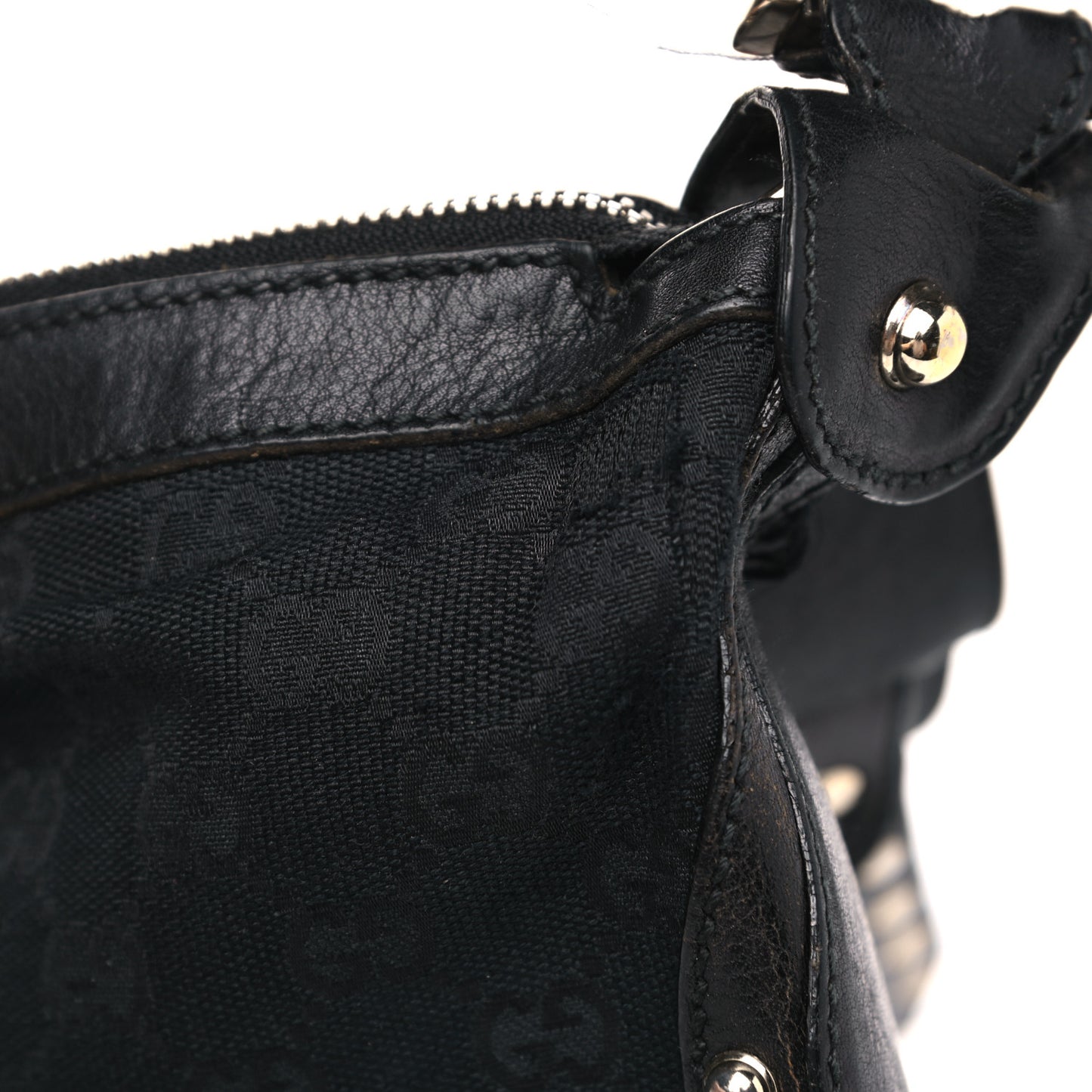 Monogram Web Studded Pelham Shoulder Bag Black