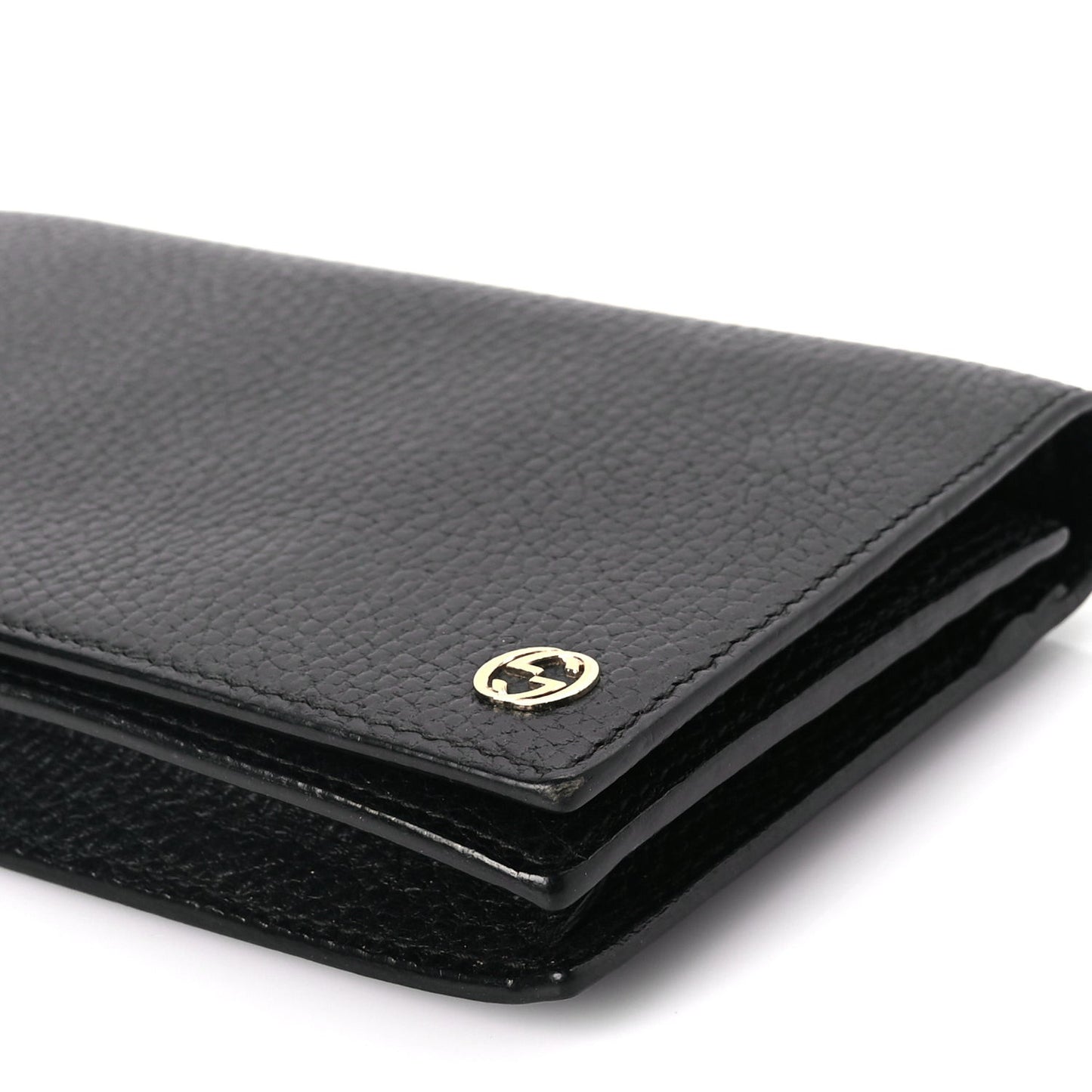 Dollar Calfskin Medium Betty Chain Wallet Black