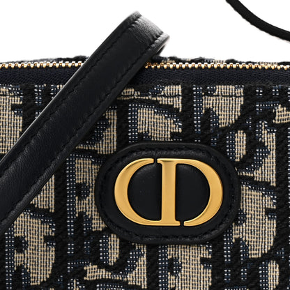 Christian Dior Oblique 30 Montaigne Top Handle Box Bag Blue 9 of 11