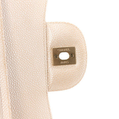 Chanel Iridescent Caviar Quilted Jumbo Double Flap Beige 7 of 12