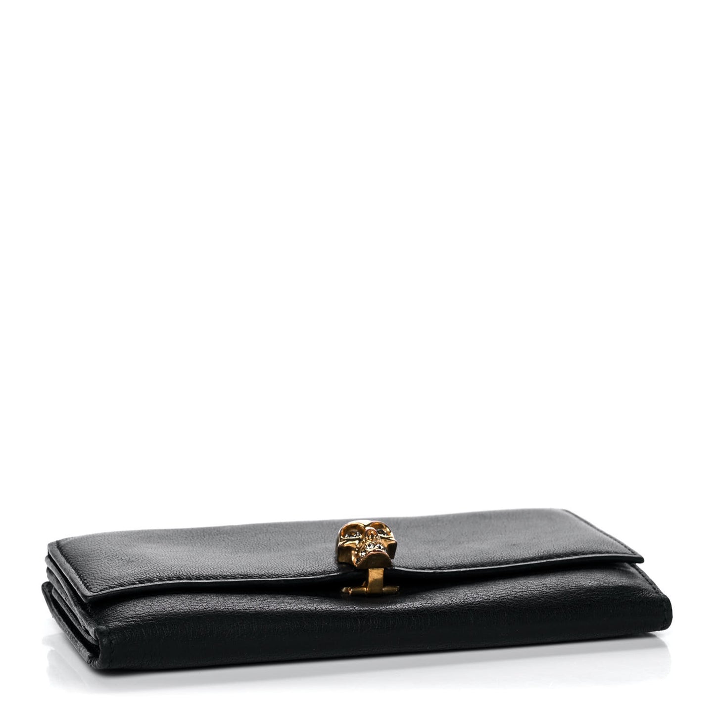 Calfskin Skull Continental Wallet Black