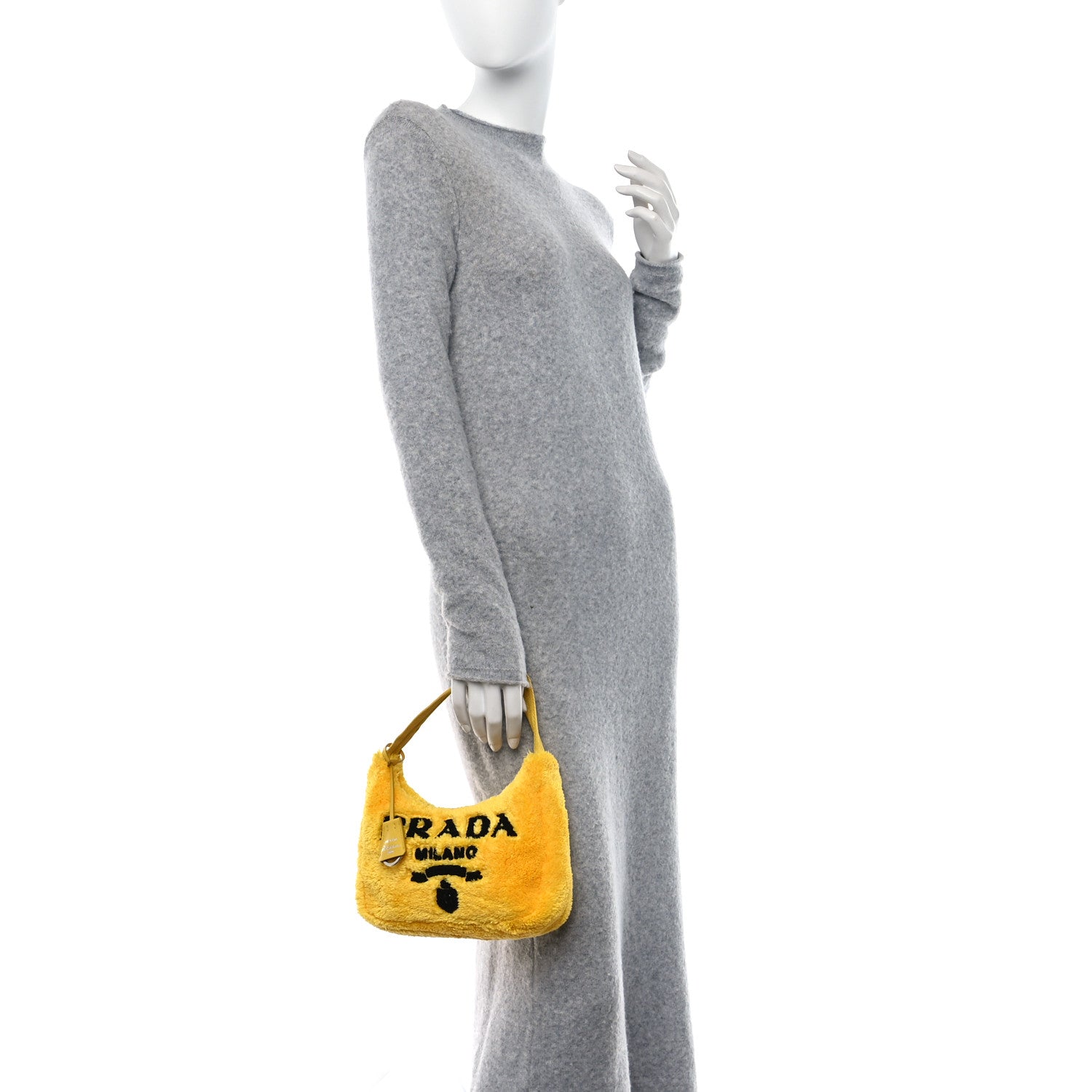 Prada Terry Cloth Mini Re-Edition 2000 Bag Giallo Black 2 of 8