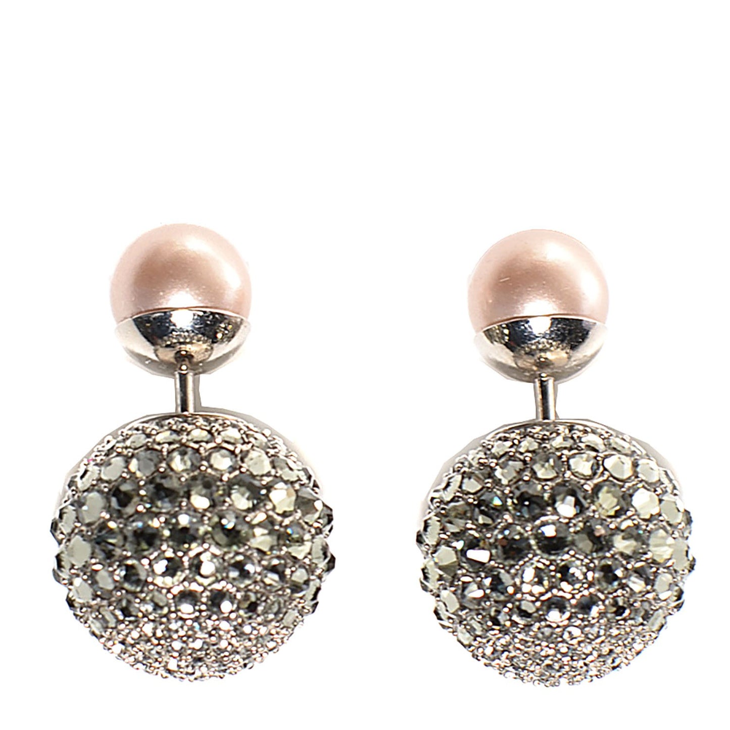 Crystal Mise En Dior Tribal Earrings Grey Pink