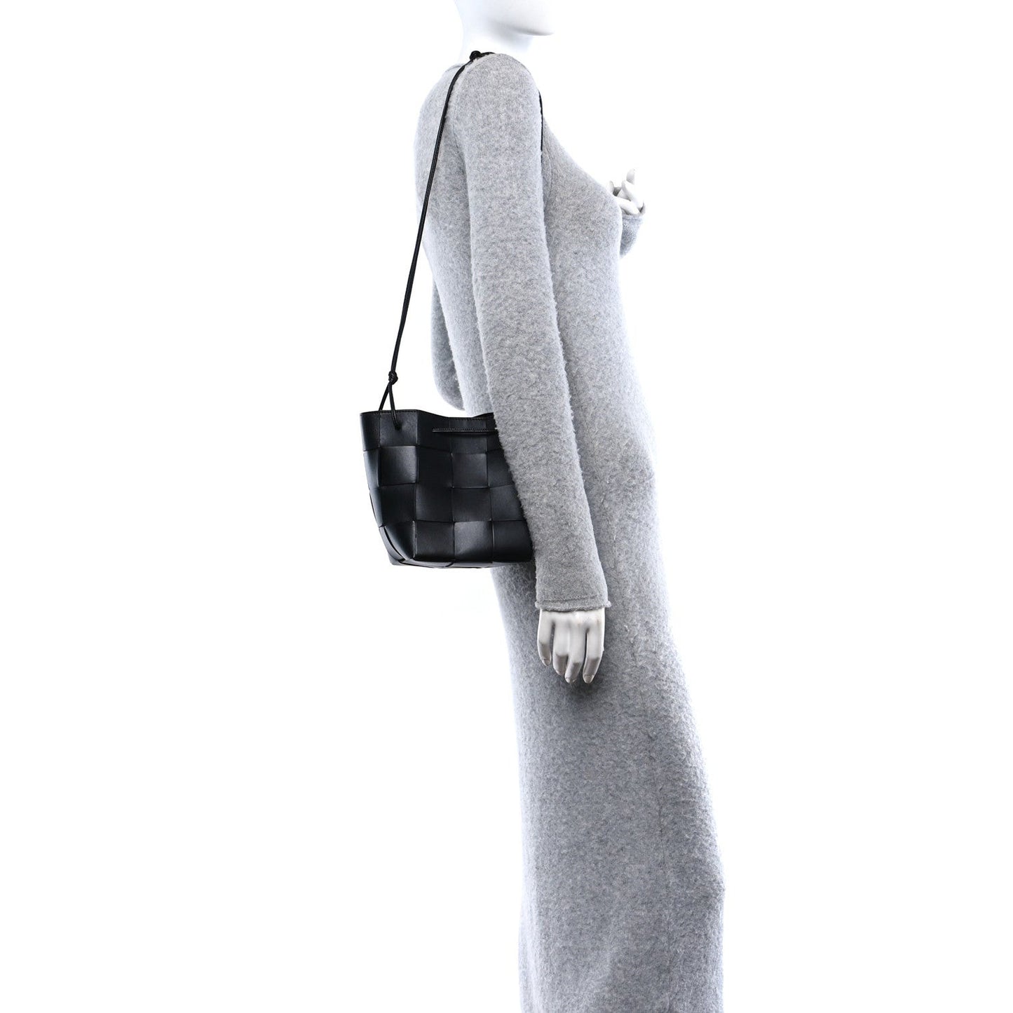 Nappa Maxi Intrecciato Cassette Bucket Bag Black