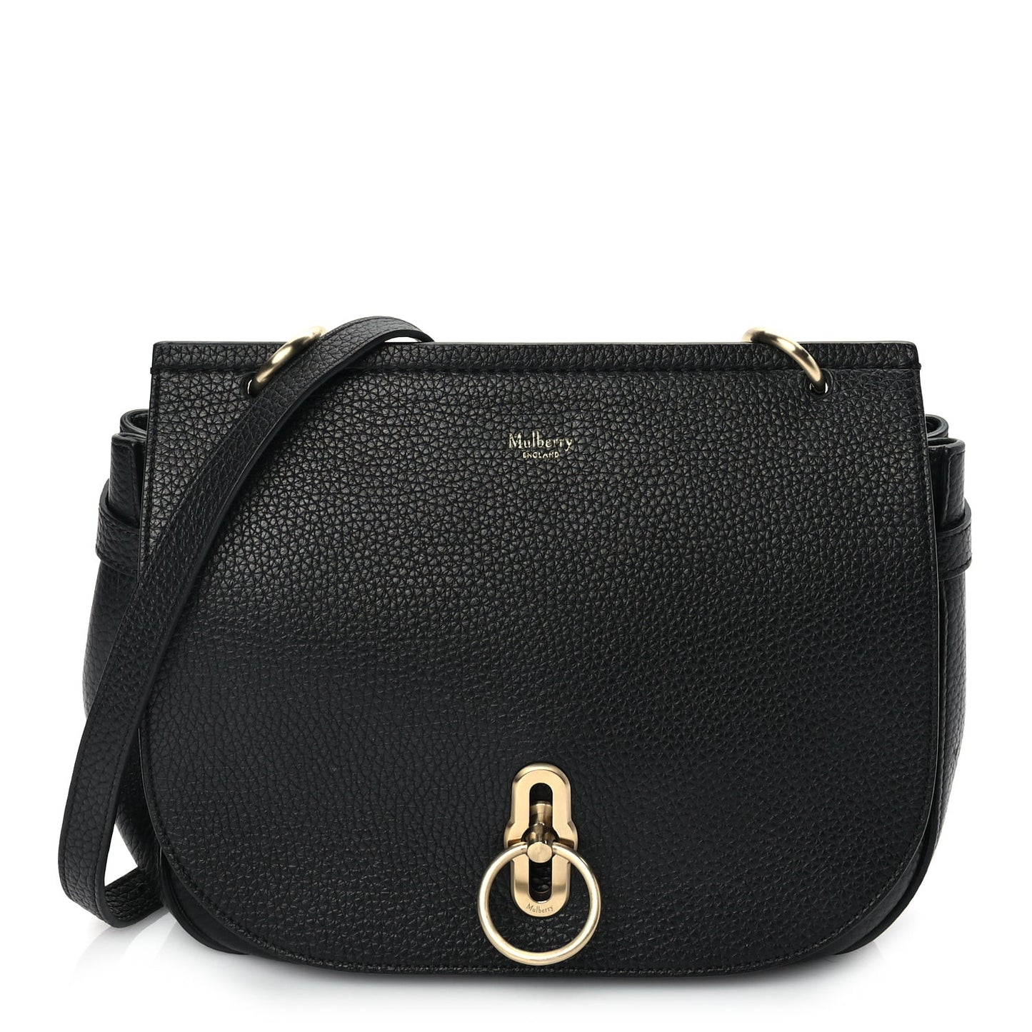 Small Classic Grain Calfskin Amberley Satchel Black
