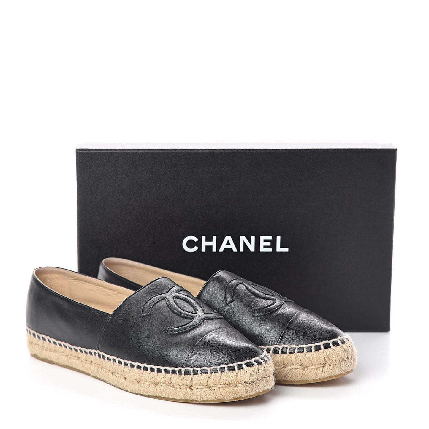 Lambskin CC Espadrilles 39 Black