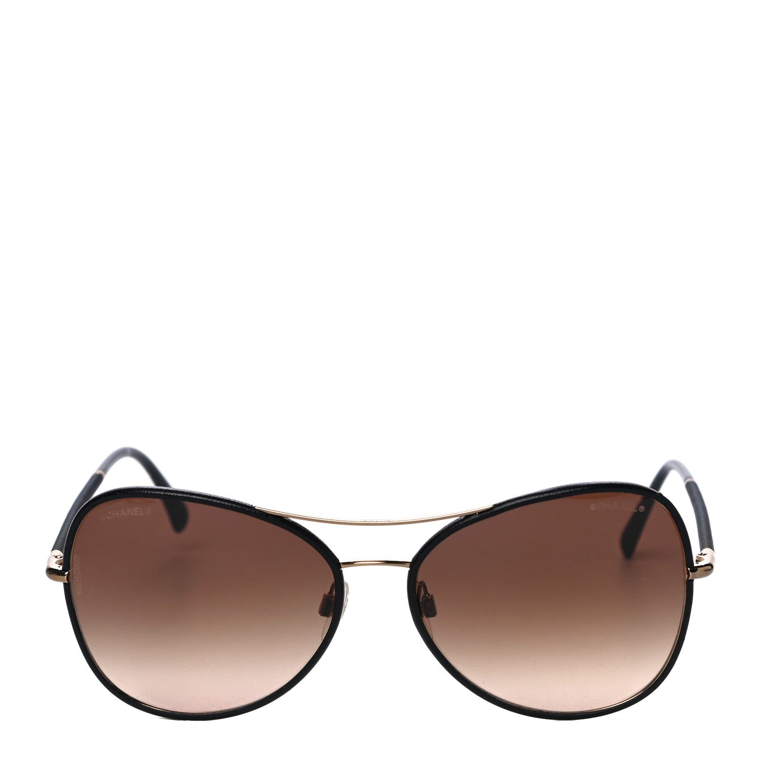 Chanel Metal Lambskin Pilot Fall Sunglasses 4227-Q Black 2 of 7