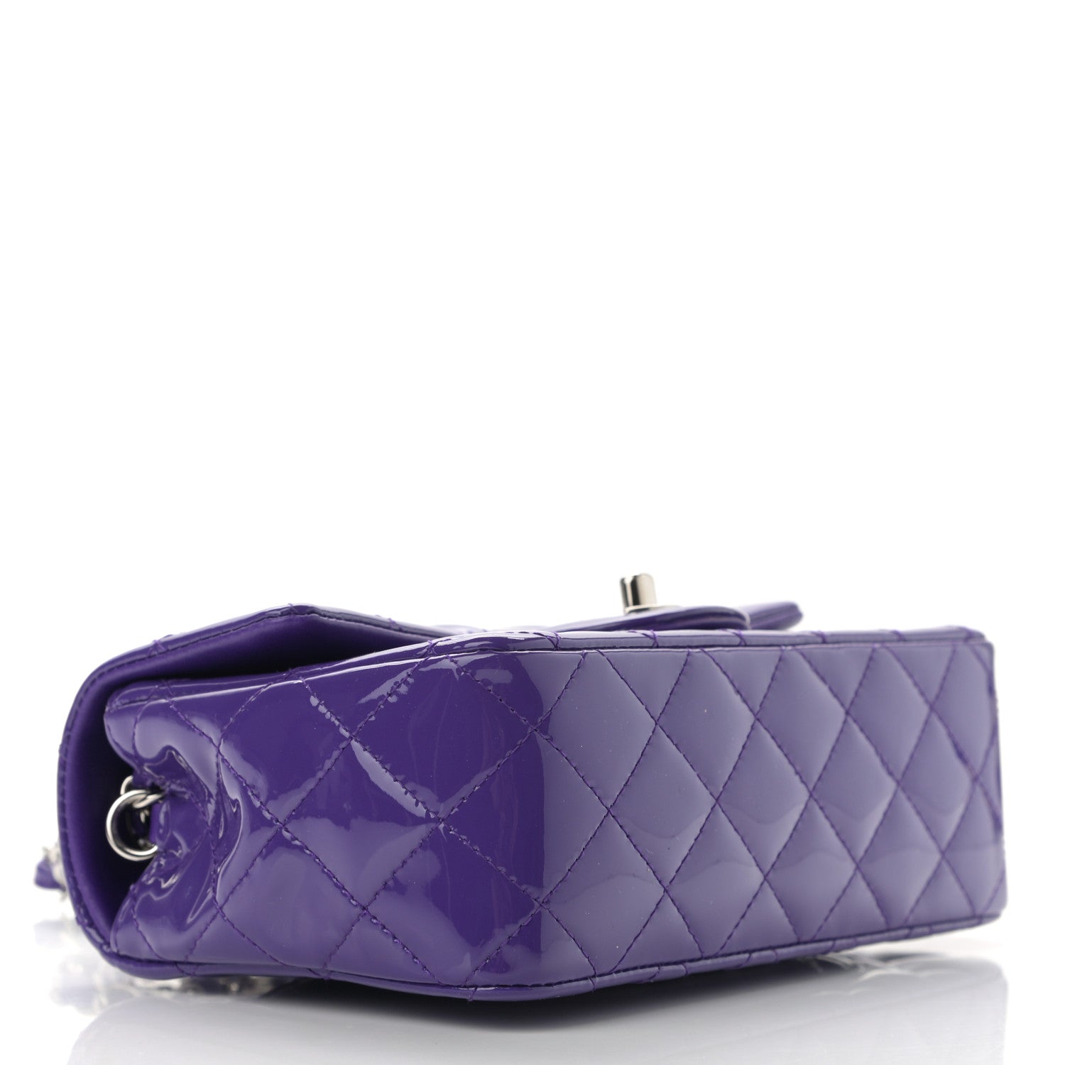 Chanel Patent Quilted Mini Rectangular Flap Purple 4 of 13