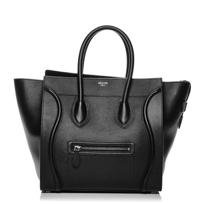 Celine Drummed Calfskin Mini Luggage Black 1 of 7