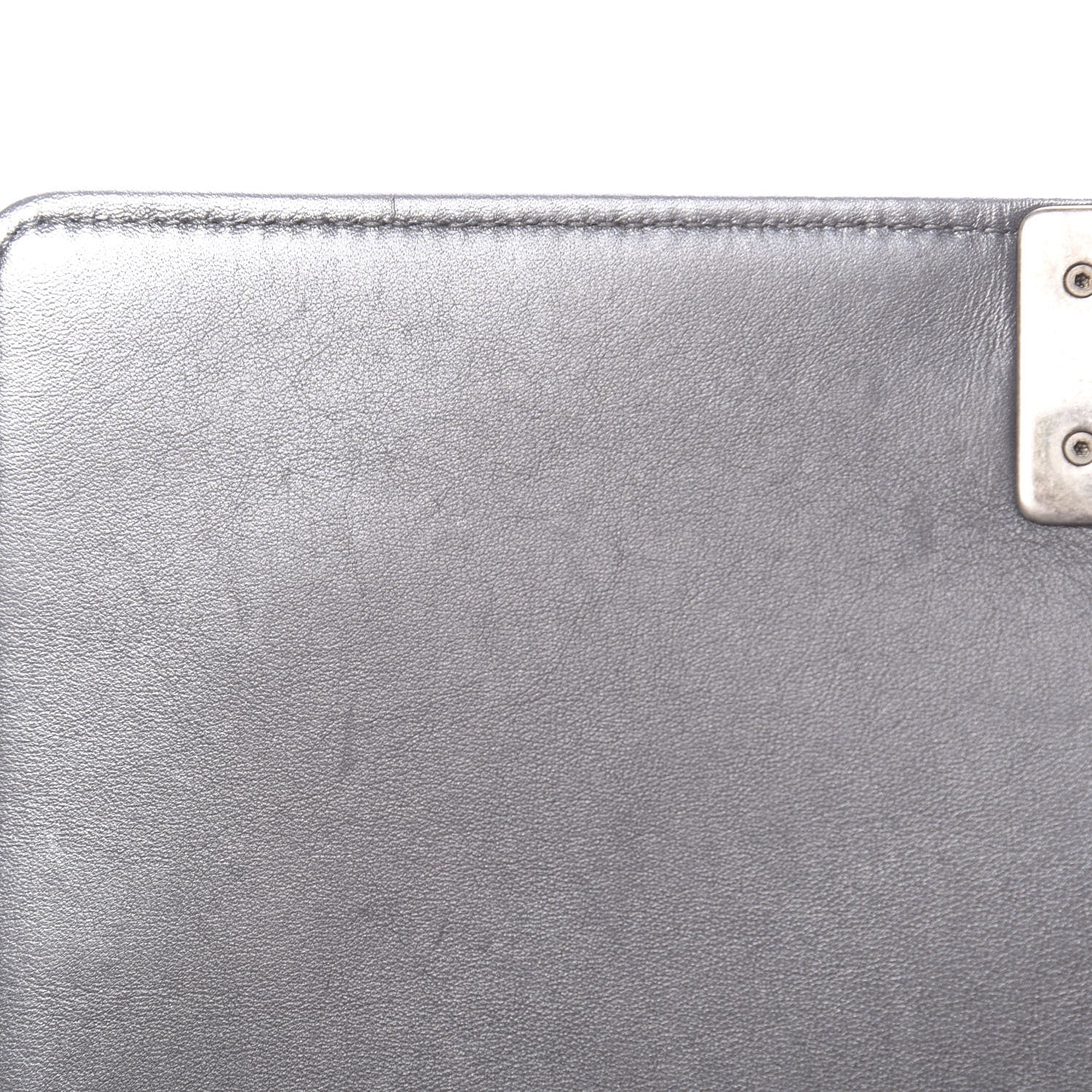 Chanel Metallic Calfskin Quilted New Medium Boy Flap Dark Silver 9 of 13