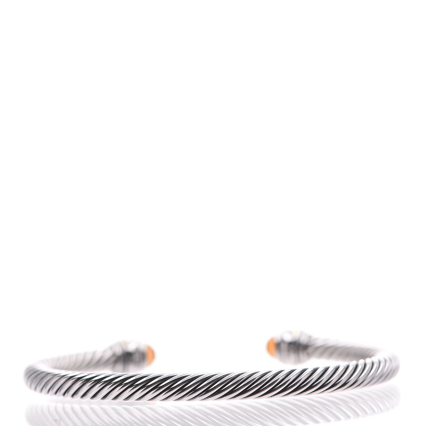 Sterling Silver 14K Yellow Gold Citrine 5mm Cable Classics Bracelet