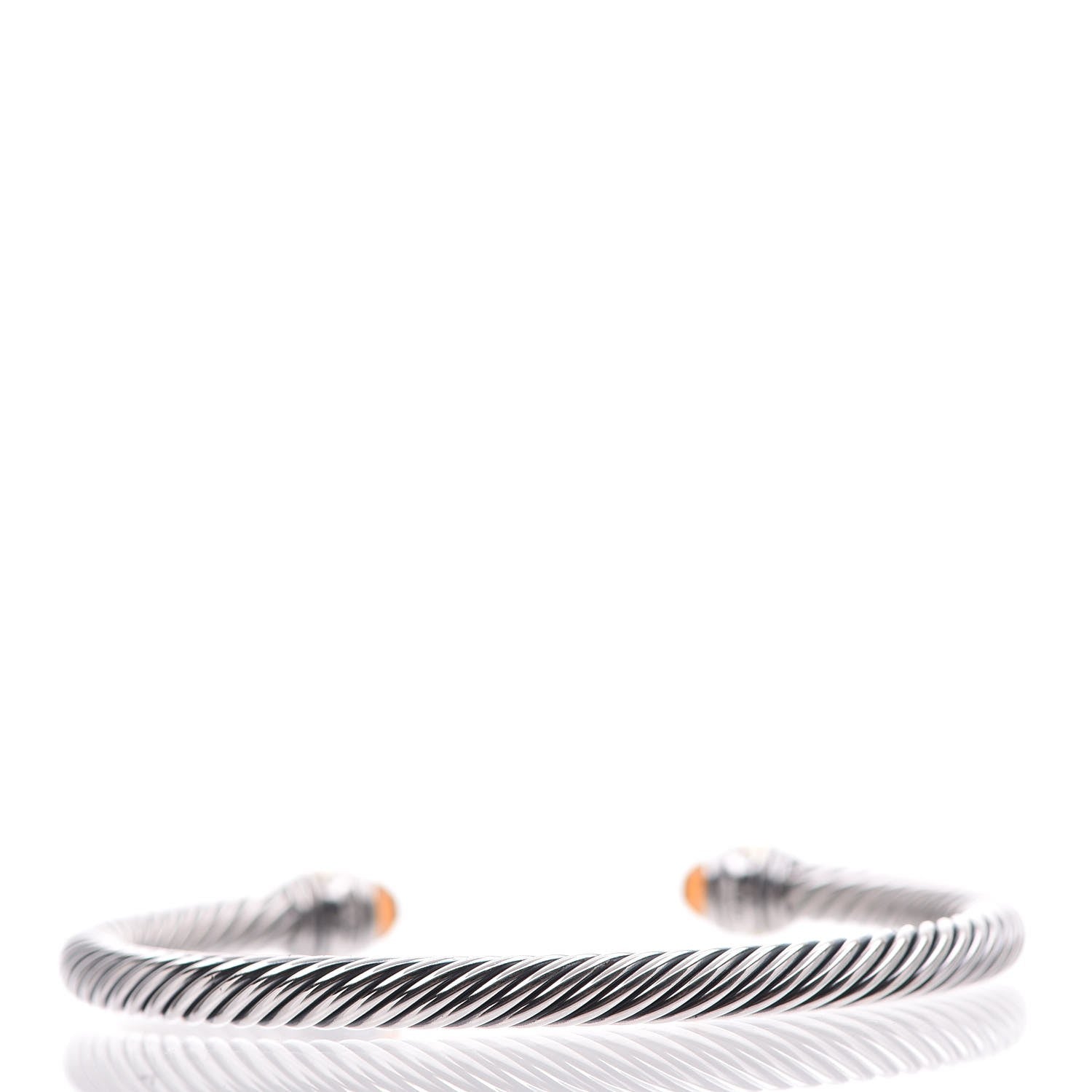 David Yurman Sterling Silver 14K Yellow Gold Citrine 5mm Cable Classics Bracelet 3 of 5