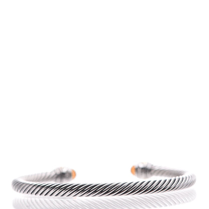David Yurman Sterling Silver 14K Yellow Gold Citrine 5mm Cable Classics Bracelet 3 of 5