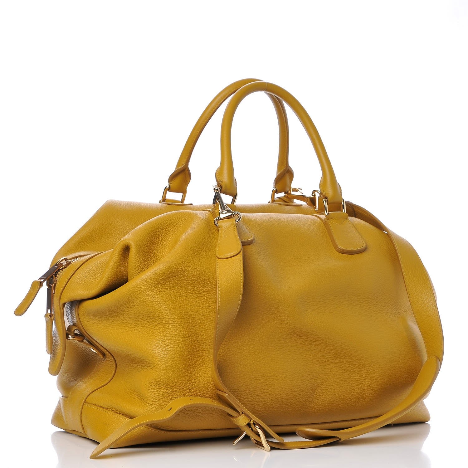 Burberry Pebbled Calfskin Prentice Tote Yellow 3 of 11