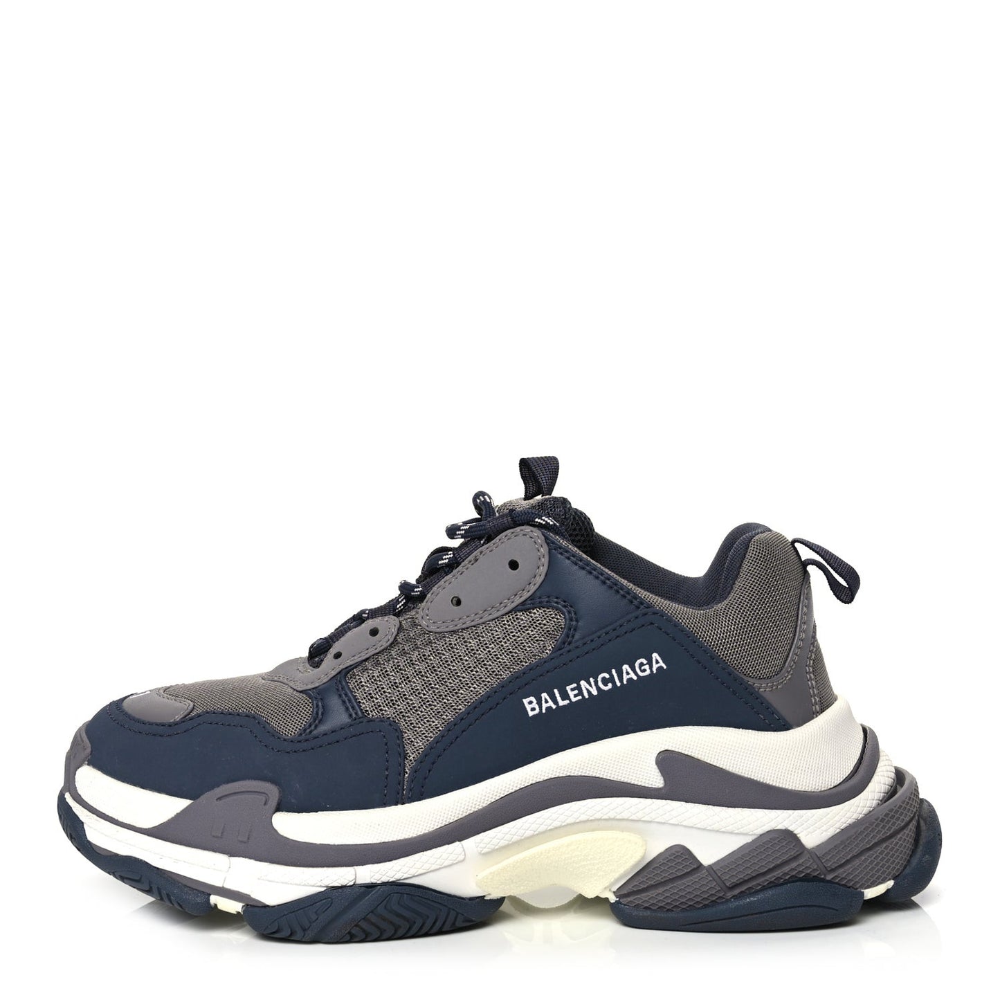 Fabric Mesh Mens Triple S Sneakers 41 Dark Grey Navy