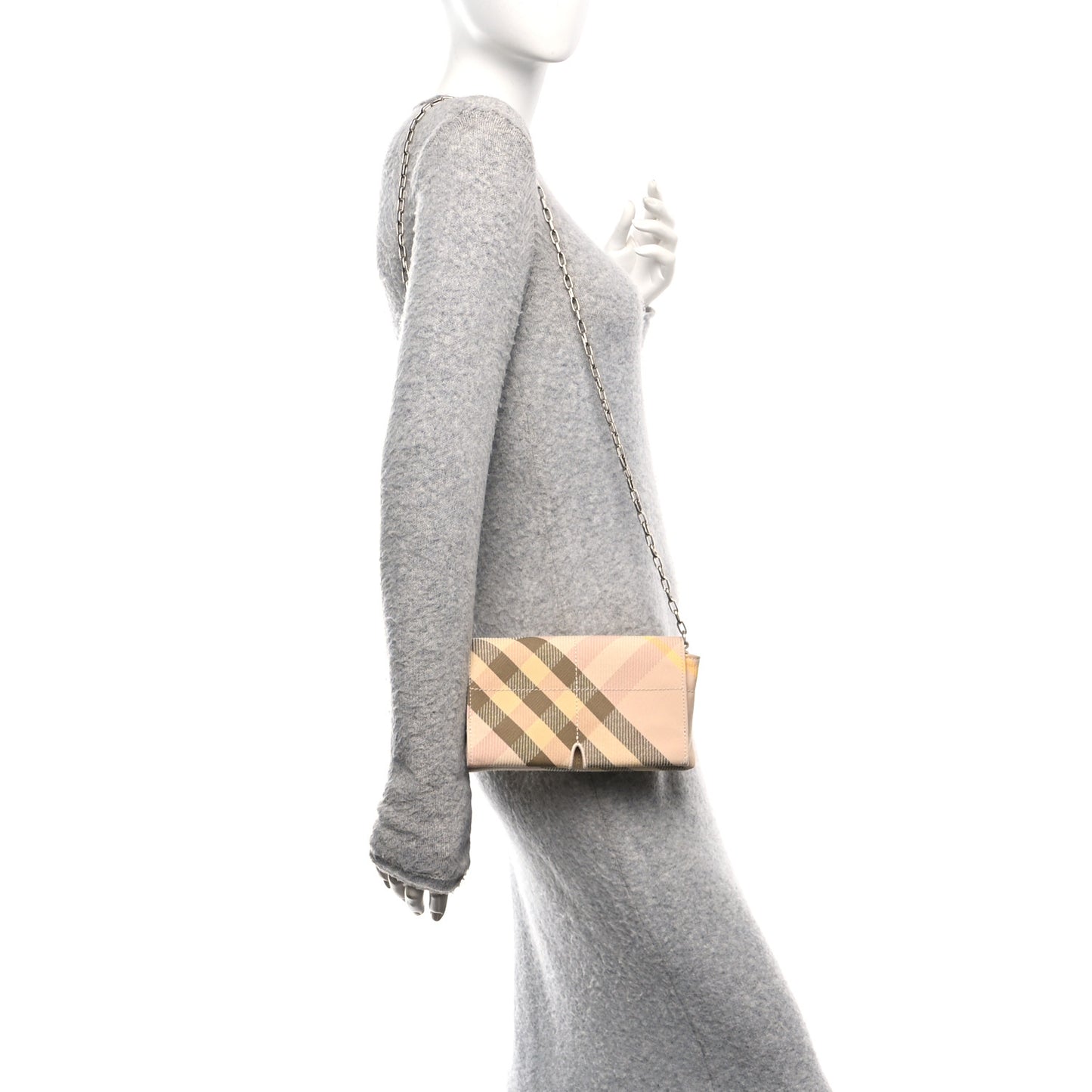 Jacquard Check Soft Snip Mini Chain Bag Teacup