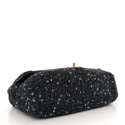 Chanel Tweed Medium Pearl Handle Flap Black Ecru 4 of 11