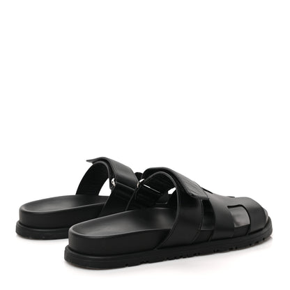 Hermes Calfskin Womens Chypre Sandals 35.5 Black 4 of 10