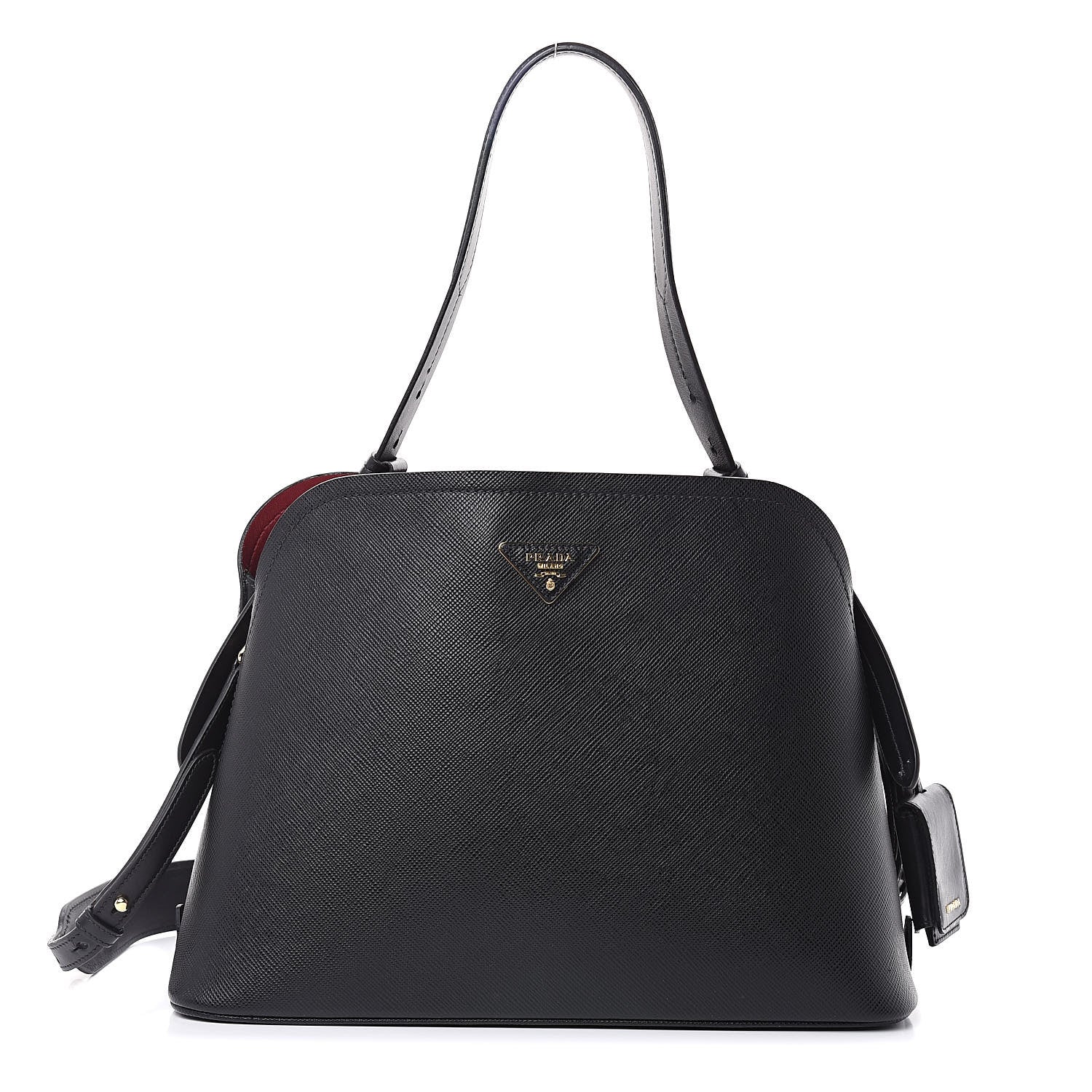 Prada Saffiano Cuir Matinee Tote Black Cherry 1 of 10