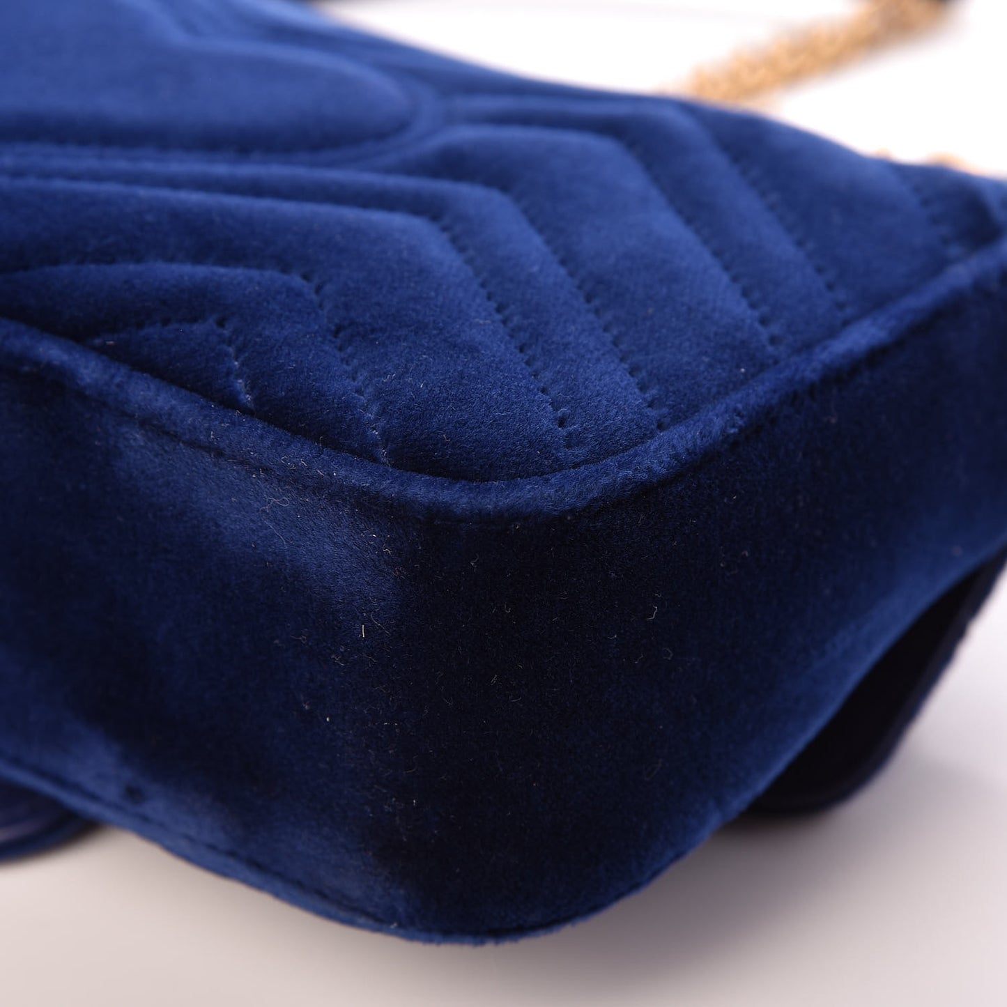 Velvet Matelasse Mini GG Marmont Shoulder Bag Cobalt Blue
