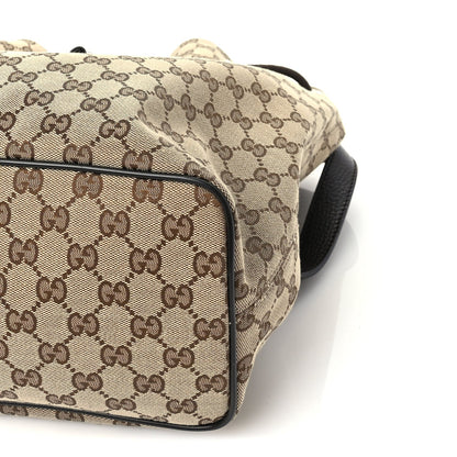 Gucci Monogram Dollar Calfskin O Drawstring Backpack  Beige Ebony Testa di Moro Dark Chocolate 8 of 8