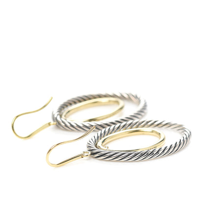 David Yurman Sterling Silver 18K Yellow Gold Mobile Oval Earrings 3 of 4